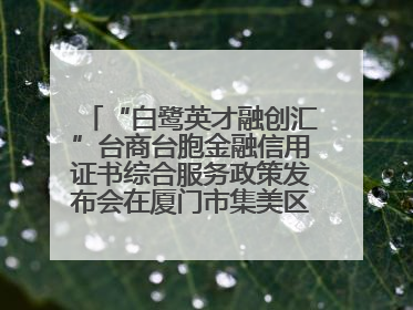 “白鹭英才融创汇”台商台胞金融信用证书综合服务政策发布会在厦门市集美区成功举办