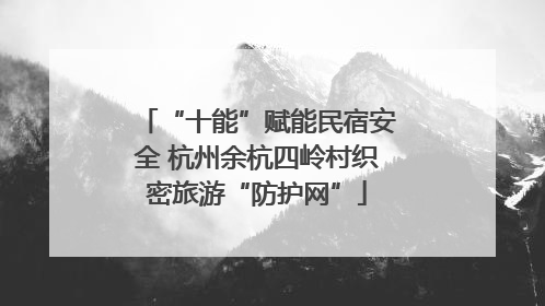 “十能”赋能民宿安全 杭州余杭四岭村织密旅游“防护网”