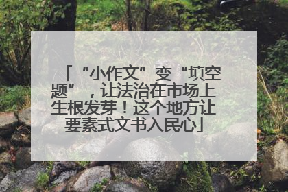 “小作文”变“填空题”，让法治在市场上生根发芽！这个地方让要素式文书入民心