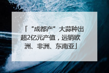 “成都产”大蒜种出超2亿元产值，远销欧洲、非洲、东南亚