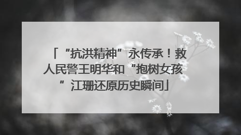 “抗洪精神”永传承！救人民警王明华和“抱树女孩”江珊还原历史瞬间