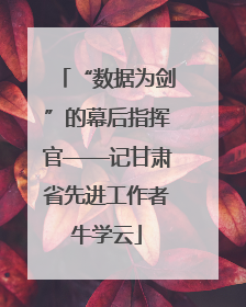 “数据为剑”的幕后指挥官——记甘肃省先进工作者牛学云