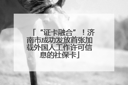 “证卡融合”！济南市成功发放首张加载外国人工作许可信息的社保卡