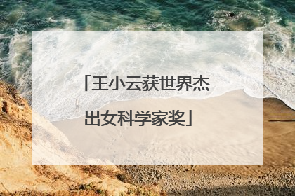 王小云获世界杰出女科学家奖