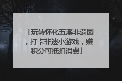 玩转怀化五溪非遗园，打卡非遗小游戏，赚积分可抵扣消费