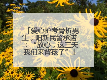 爱心护考骨折男生，阳新民警承诺：“放心，这三天我们来背孩子”