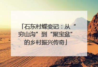 石东村蝶变记：从“穷山沟”到“聚宝盆”的乡村振兴传奇