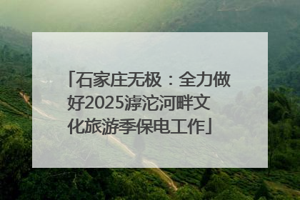 石家庄无极：全力做好2025滹沱河畔文化旅游季保电工作