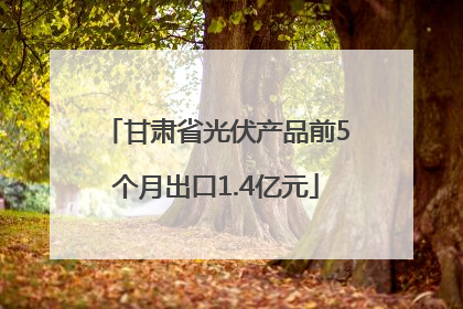 甘肃省光伏产品前5个月出口1.4亿元