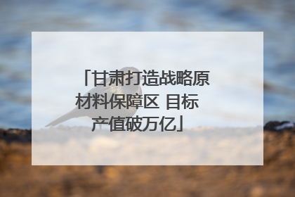甘肃打造战略原材料保障区 目标产值破万亿