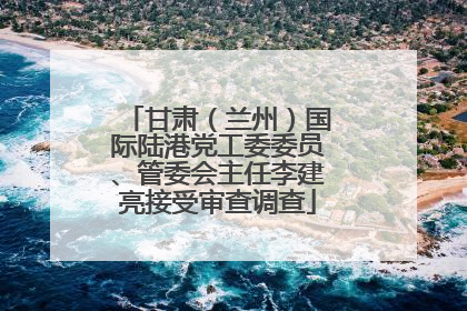 甘肃（兰州）国际陆港党工委委员、管委会主任李建亮接受审查调查