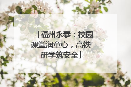 福州永泰：校园课堂润童心，高铁研学筑安全