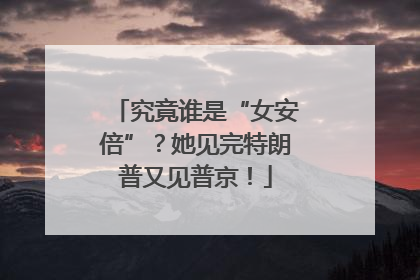 究竟谁是“女安倍”？她见完特朗普又见普京！