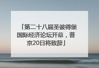 第二十八届圣彼得堡国际经济论坛开幕，普京20日将致辞