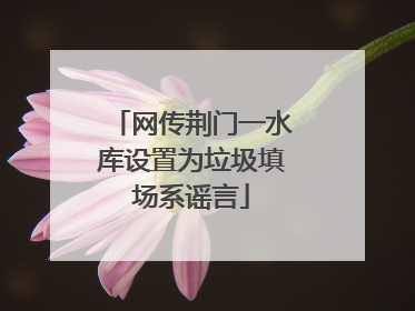 网传荆门一水库设置为垃圾填场系谣言
