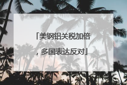 美钢铝关税加倍，多国表达反对