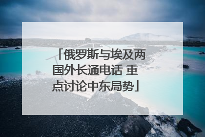 俄罗斯与埃及两国外长通电话 重点讨论中东局势