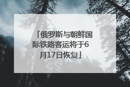 俄罗斯与朝鲜国际铁路客运将于6月17日恢复