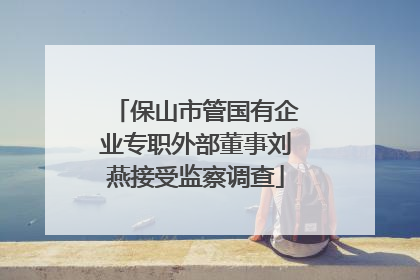 保山市管国有企业专职外部董事刘燕接受监察调查