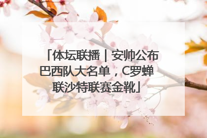 体坛联播｜安帅公布巴西队大名单，C罗蝉联沙特联赛金靴