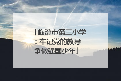 临汾市第三小学：牢记党的教导 争做强国少年