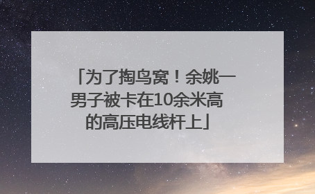 为了掏鸟窝！余姚一男子被卡在10余米高的高压电线杆上