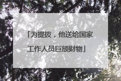 为提拔，他送给国家工作人员巨额财物