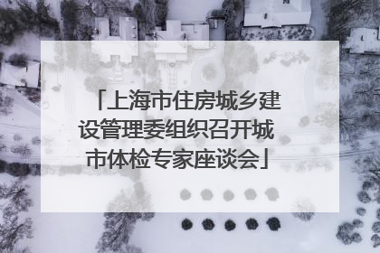 上海市住房城乡建设管理委组织召开城市体检专家座谈会