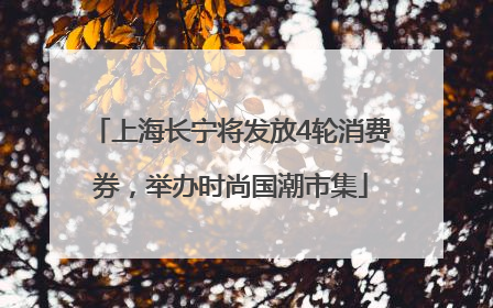 上海长宁将发放4轮消费券，举办时尚国潮市集