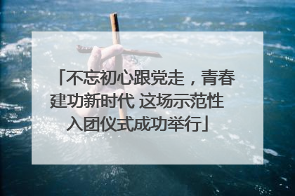 不忘初心跟党走，青春建功新时代 这场示范性入团仪式成功举行