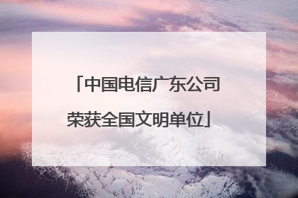 中国电信广东公司荣获全国文明单位