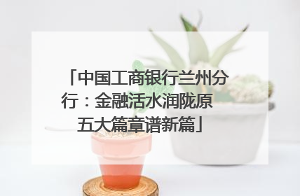 中国工商银行兰州分行：金融活水润陇原 五大篇章谱新篇