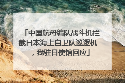 中国航母编队战斗机拦截日本海上自卫队巡逻机，我驻日使馆回应