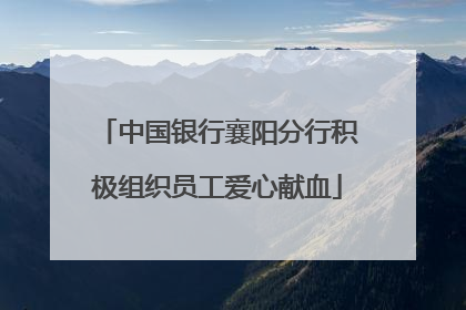 中国银行襄阳分行积极组织员工爱心献血