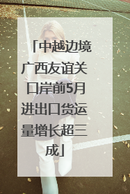 中越边境广西友谊关口岸前5月进出口货运量增长超三成