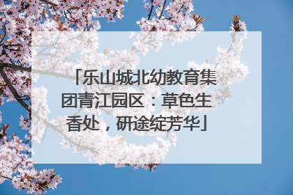 乐山城北幼教育集团青江园区：草色生香处，研途绽芳华