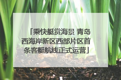 乘快艇赏海景 青岛西海岸新区西部片区首条客艇航线正式运营