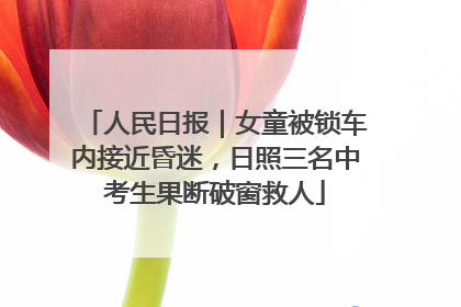 人民日报｜女童被锁车内接近昏迷，日照三名中考生果断破窗救人