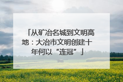 从矿冶名城到文明高地：大冶市文明创建十年何以“连冠”