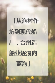 从渔村作坊到现代船厂，台州造船业逐浪向蓝海