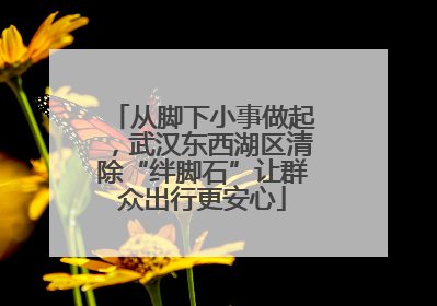 从脚下小事做起，武汉东西湖区清除“绊脚石”让群众出行更安心