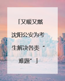 又暖又燃 沈阳公安为考生解决各类“难题”