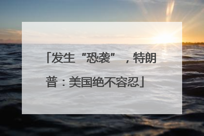 发生“恐袭”，特朗普：美国绝不容忍