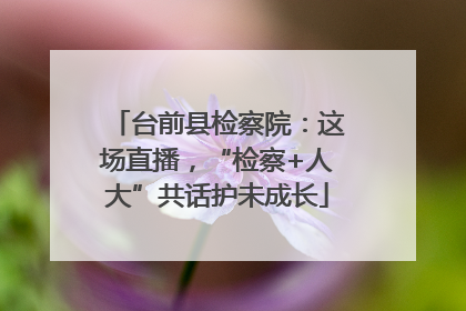 台前县检察院：这场直播，“检察+人大”共话护未成长