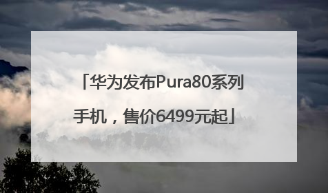 华为发布Pura80系列手机，售价6499元起