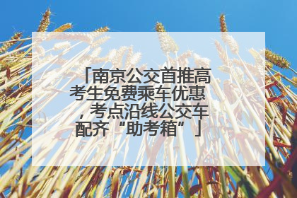 南京公交首推高考生免费乘车优惠，考点沿线公交车配齐“助考箱”