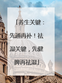 养生关键：先通再补！祛湿关键，先健脾再祛湿