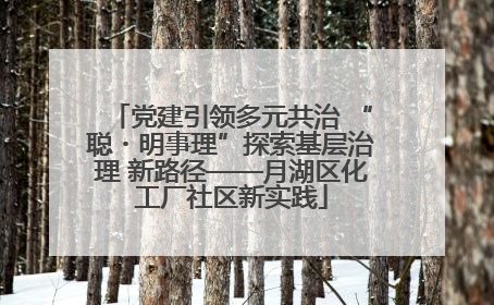 党建引领多元共治 “聪・明事理”探索基层治理 新路径——月湖区化工厂社区新实践