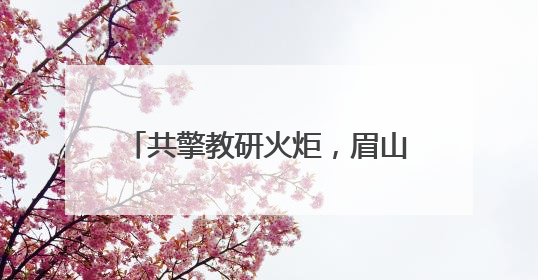 共擎教研火炬，眉山仁师附小共同体大单元联合教研燃情启航