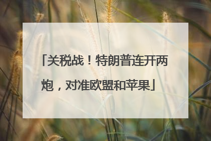 关税战！特朗普连开两炮，对准欧盟和苹果